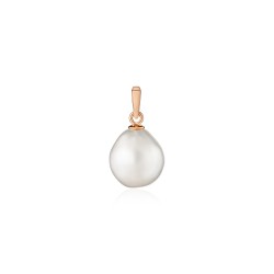 Pandantiv perla naturala alba si argint placat cu aur roz DiAmanti PR-PFK110-W-G (Argint 925‰ 0,14 g.)